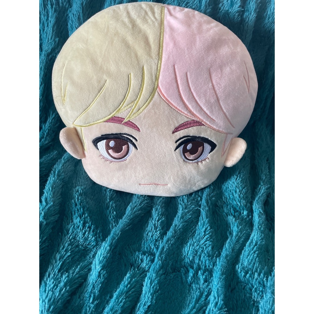 BTS V Taehyung Idol Plush Pillow Split Blonde Pink Hair K-pop Cushion Plushie